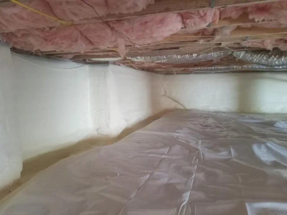 Crawl space encapsulation with closed-cell spray foam for Roof Maintenance in Des Moines